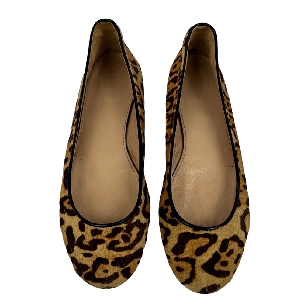 J.CREW Leopard Calf hair Ballet flats